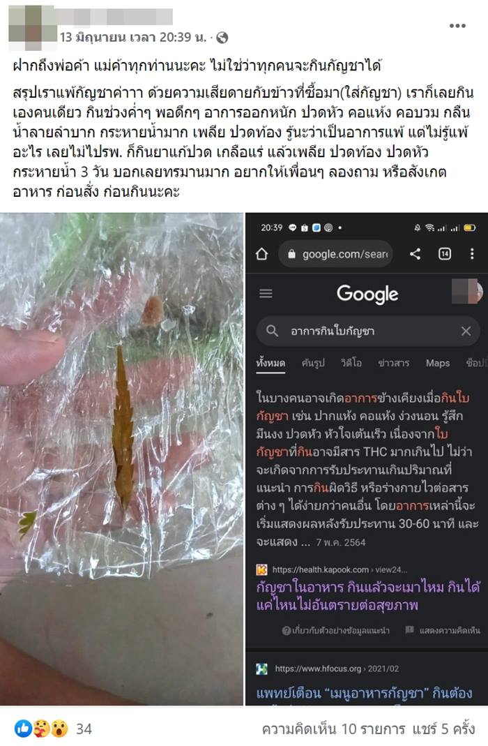 แพ้กัญชา แพ้กัญชา