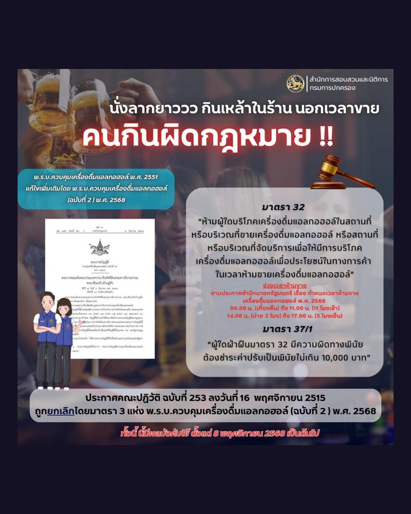 กฎหมายเครื่องดื่มแอลกอฮอล์ 2568