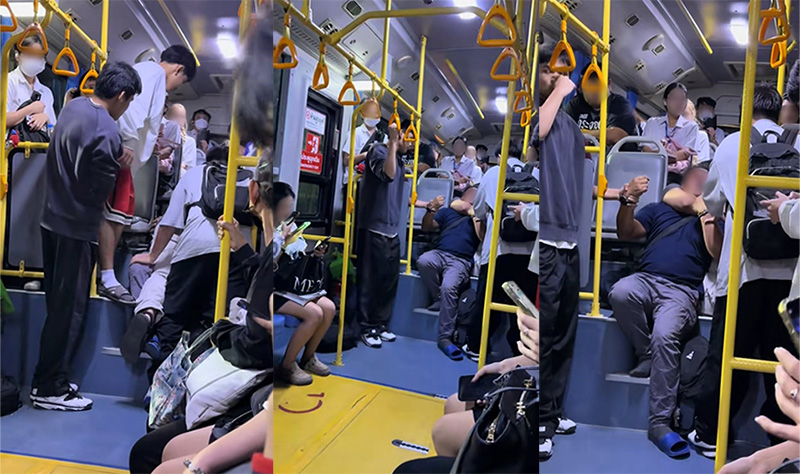 วัยรุ่นฮีโร่ ช่วยสาวถูกแอบถ่ายบนรถเมล์ 138