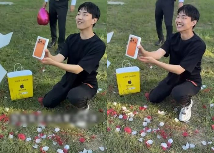 หนุ่มใช้ iPhone 17 ขอสาวแต่งงาน 