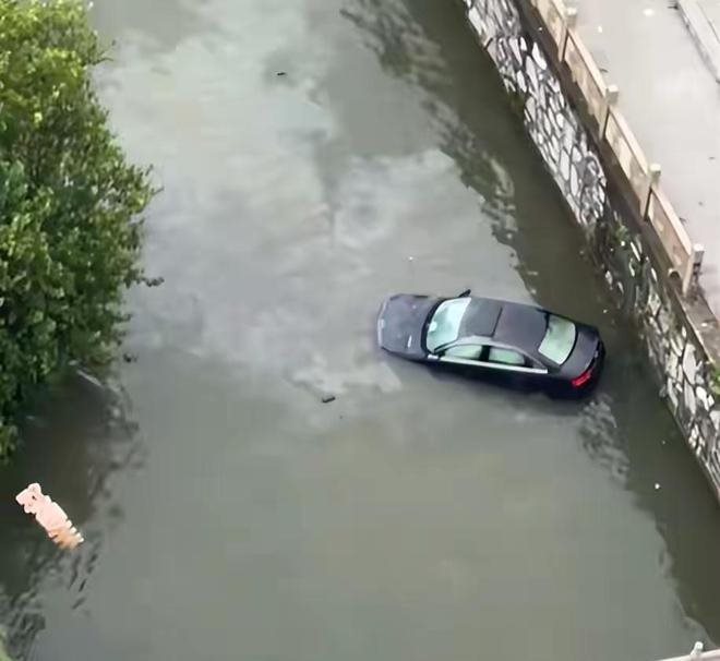 รถหรูตกน้ำ ฮีโร่กระโดดทุบหลังคา ช่วยชีวิตคนขับ