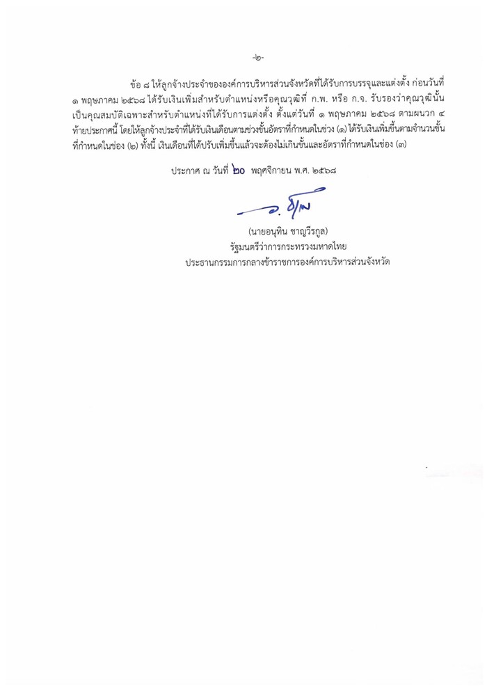 เปิดเงินเดือนใหม่ ลูกจ้างท้องถิ่น 