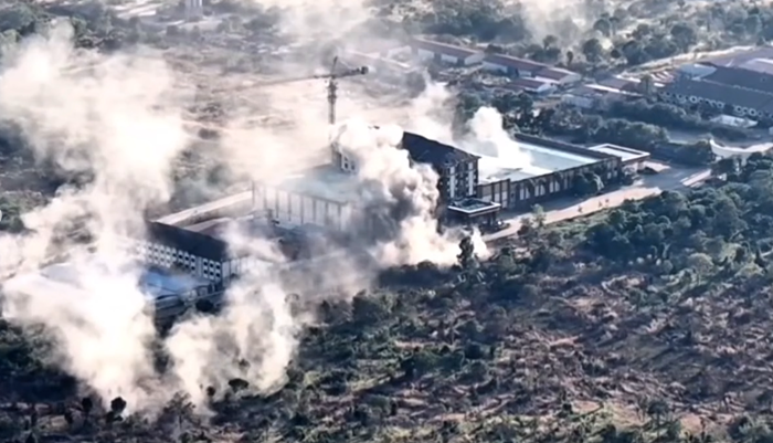 เปิดภาพไทยถล่มยิงกาสิโน ศูนย์สแกมเมอร์เขมร