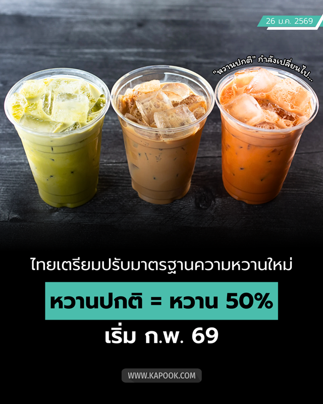 นโยบาย หวานปกติ เท่ากับ หวาน 50%