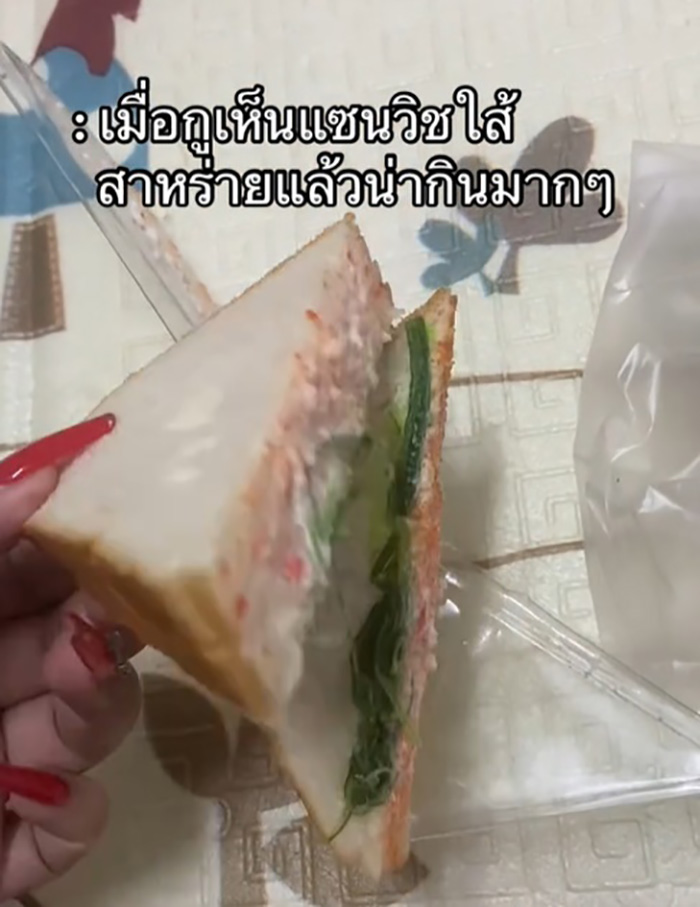 เมื่อเห็นแซนด์วิชไส้สาหร่ายน่ากิน 